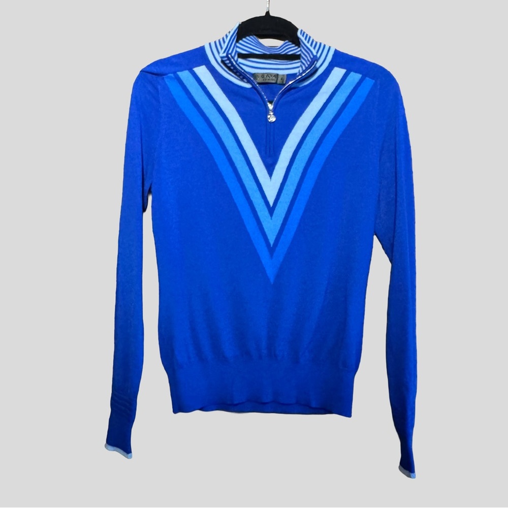 G/FORE Triple V Quarter Zip Merino Wool Sweater